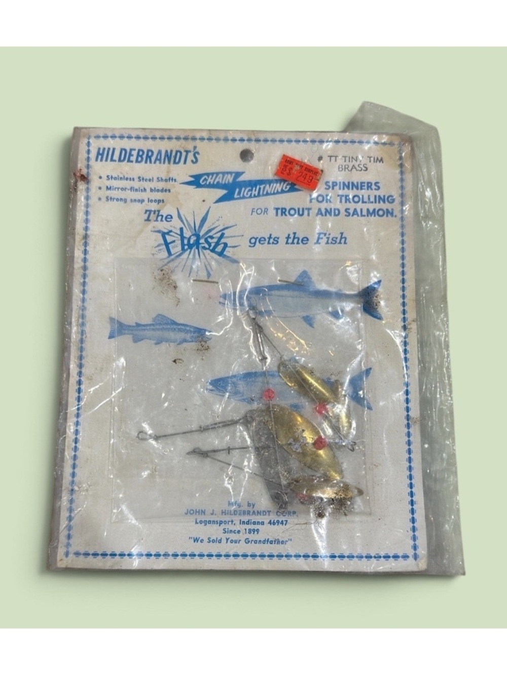 Hildebrandt TT Tiny Tim Brass Chain Lightning Spinners Trolling Trout Salmon